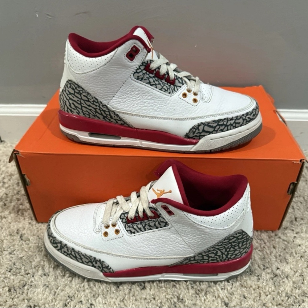 Jordan Air Jordan 3 Cardinal Red 2022 White Red (6.5Y, 8W) 🔥🔥🔥